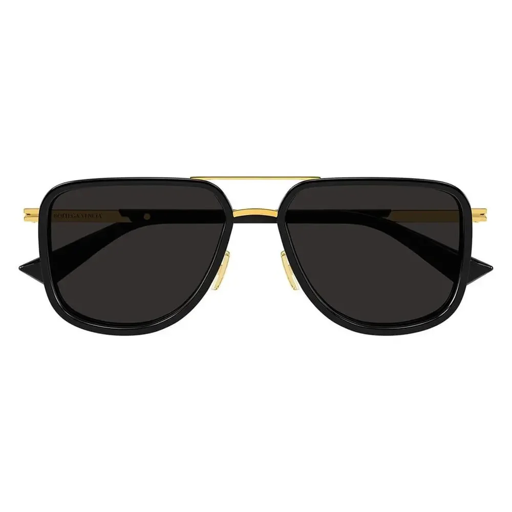 Bottega Veneta BV1463S Squared Aviator Sunglasses in Black